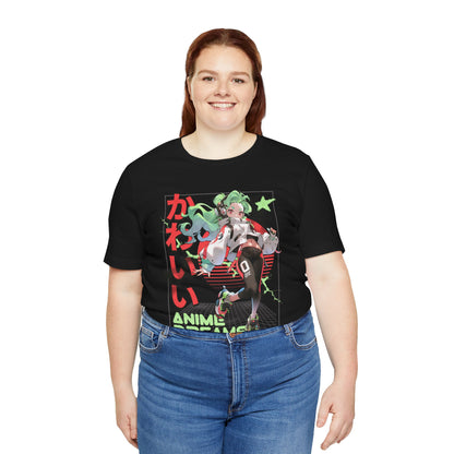 Anime Dreams Kawaii Tee — Neon Retro Anime Girl Graphic T-Shirt