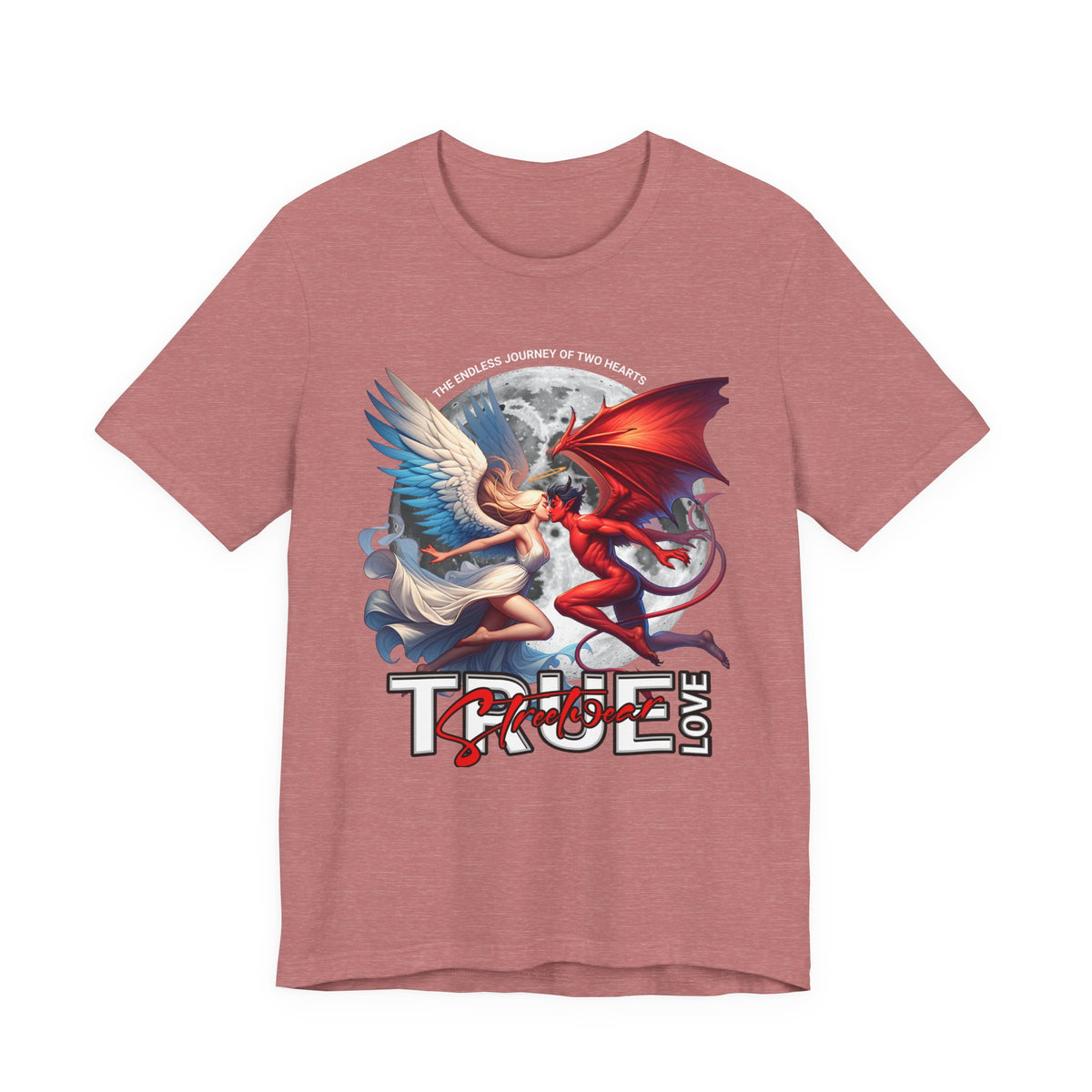 True Love Tee — Angel & Devil Heart Graphic T-Shirt