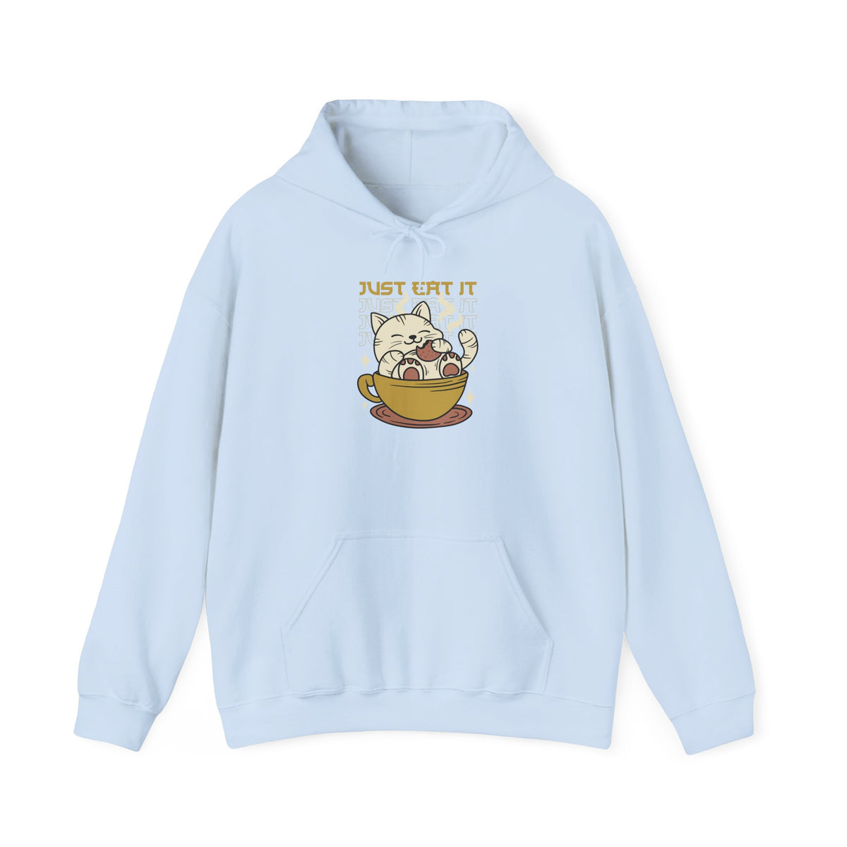 Cat Latte Hoodie - "Just Eat It" Cute Cat in Cup Sweatshirt