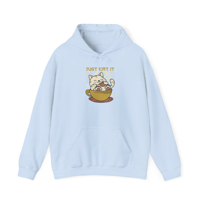 Cat Latte Hoodie - "Just Eat It" Cute Cat in Cup Sweatshirt