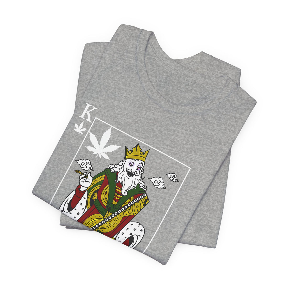 King of Leaves Graphic Tee — Playing Card Cannabis Design