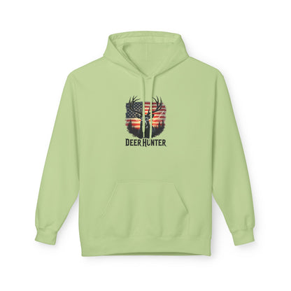 Deer Hunter Hoodie - American Flag Antler Graphic Pullover