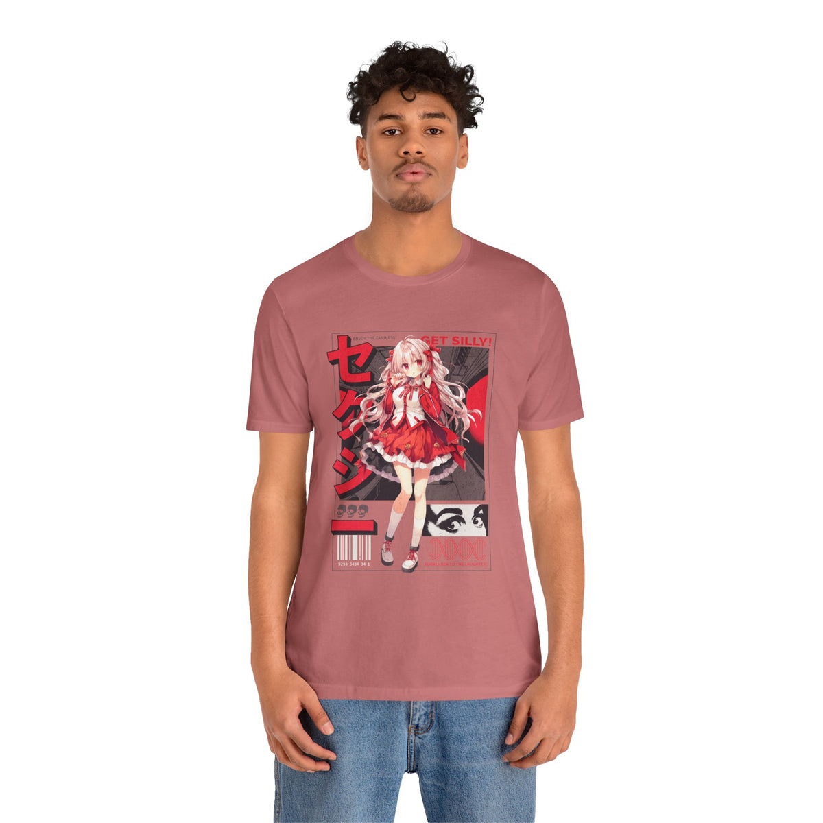 Anime Girl Graphic Tee — "Get Silly!" Red Harajuku Style T-Shirt
