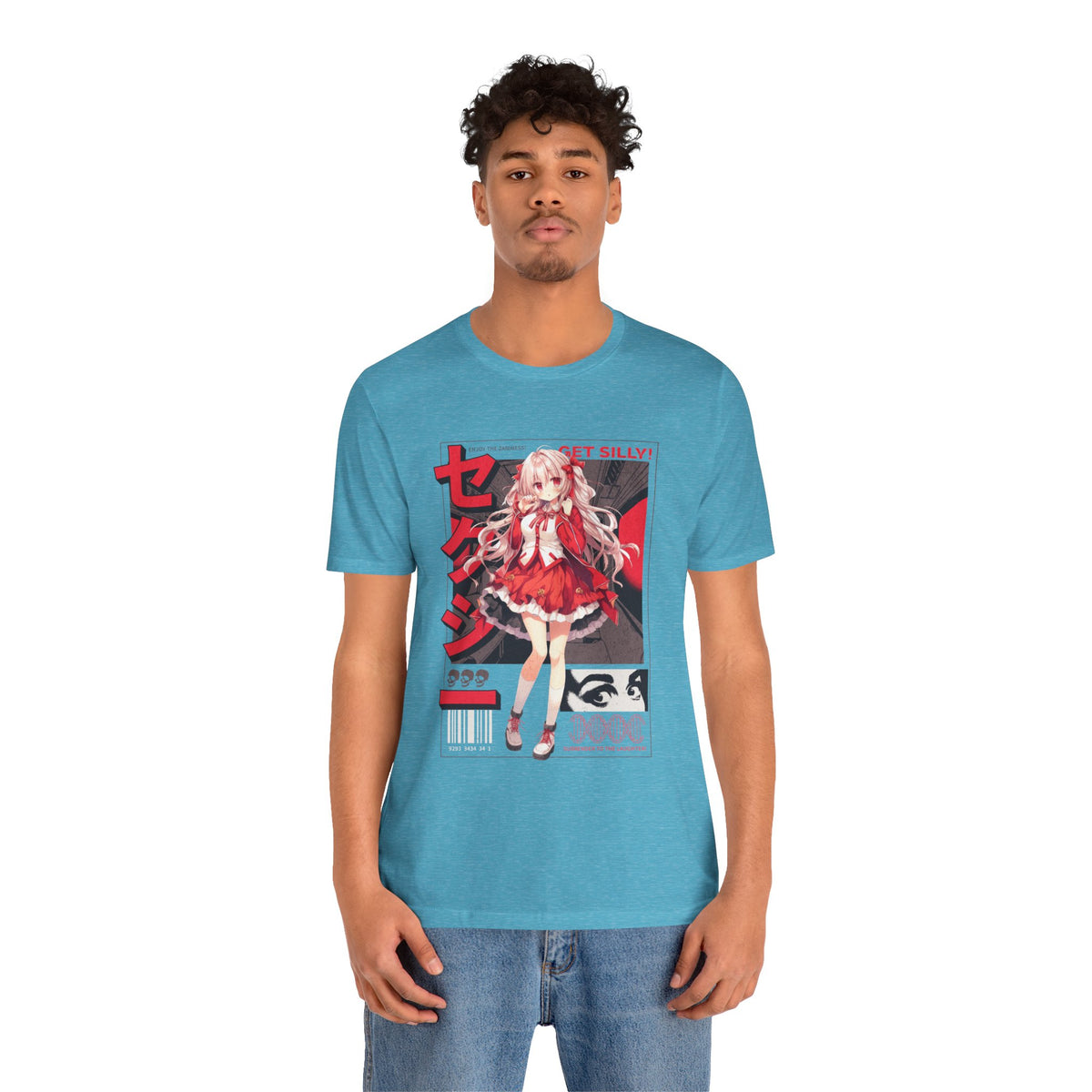 Anime Girl Graphic Tee — "Get Silly!" Red Harajuku Style T-Shirt