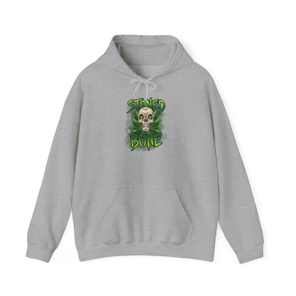 Skull 'Stoned Bone' Hoodie – Green Cannabis Skull Graphic Pullover