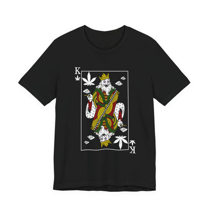 King of Leaves Graphic Tee — Playing Card Cannabis Design