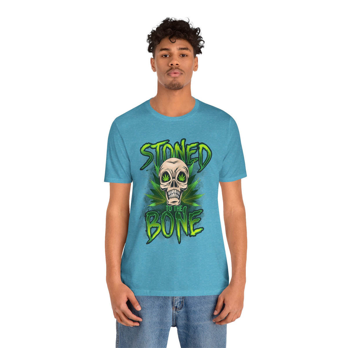 Stoned to the Bone Skull Tee — Cannabis Leaf Graphic T-Shirt