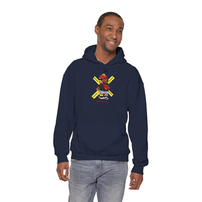Hockey Bear Graphic Hoodie — 'Never Give Up' Cozy Skate Sweatshirt