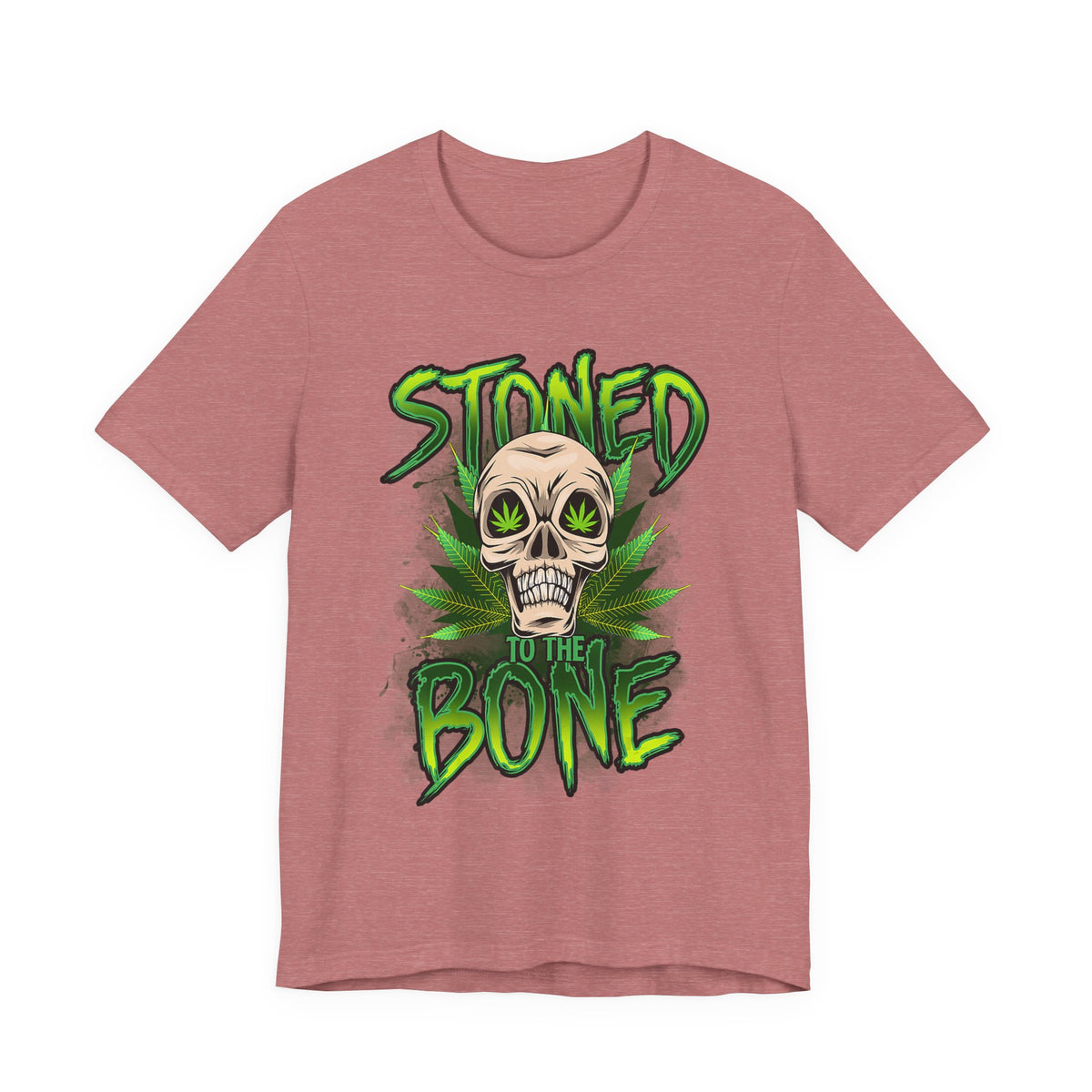 Stoned to the Bone Skull Tee — Cannabis Leaf Graphic T-Shirt