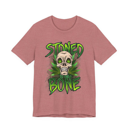 Stoned to the Bone Skull Tee — Cannabis Leaf Graphic T-Shirt