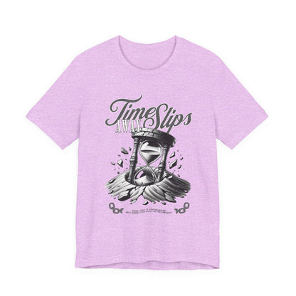 Time Slips Hourglass T‑Shirt — Vintage Black & White Graphic Tee