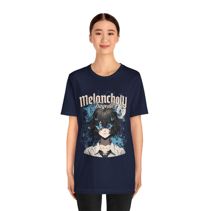 Melancholy Tragedia Anime Tee — Blue Butterflies Graphic T-Shirt