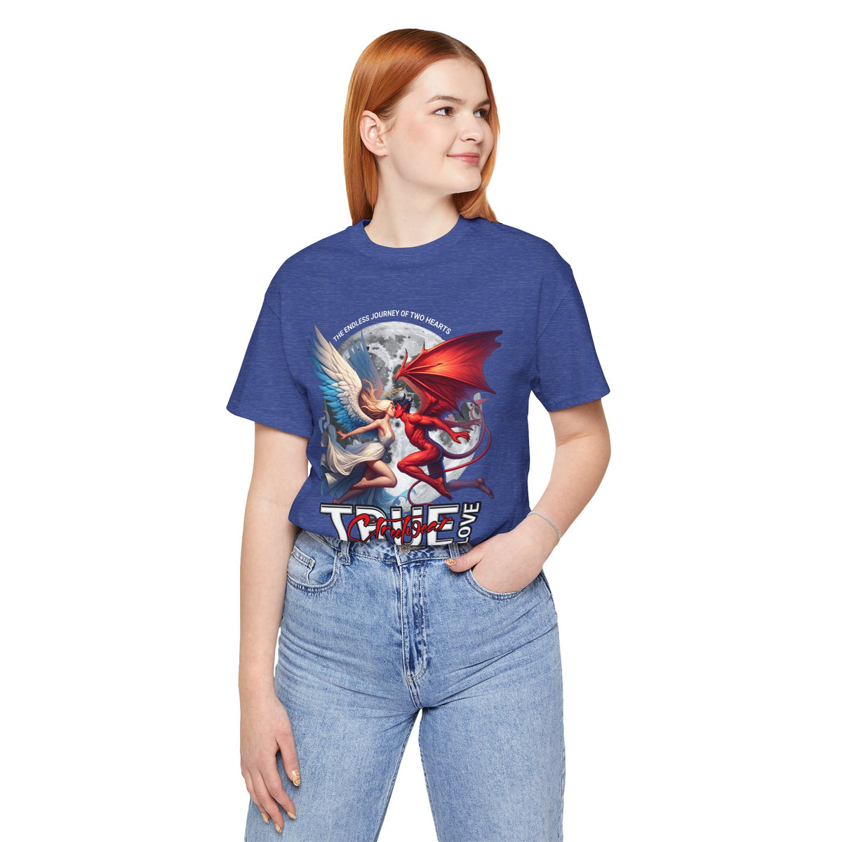 True Love Tee — Angel & Devil Heart Graphic T-Shirt