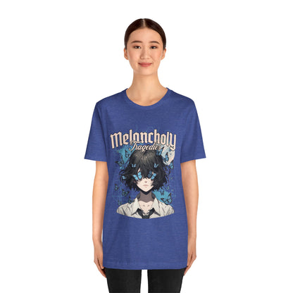Melancholy Tragedia Anime Tee — Blue Butterflies Graphic T-Shirt