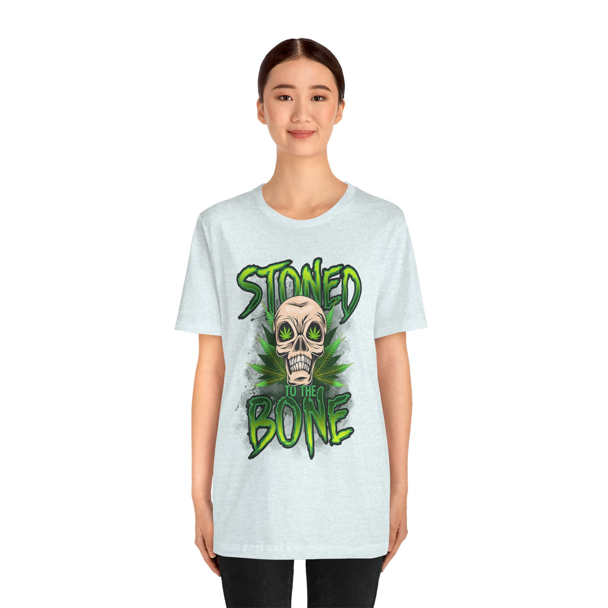 Stoned to the Bone Skull Tee — Cannabis Leaf Graphic T-Shirt