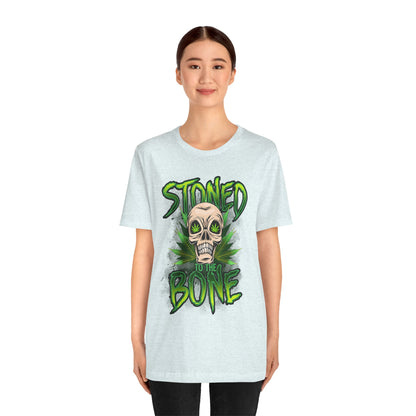 Stoned to the Bone Skull Tee — Cannabis Leaf Graphic T-Shirt