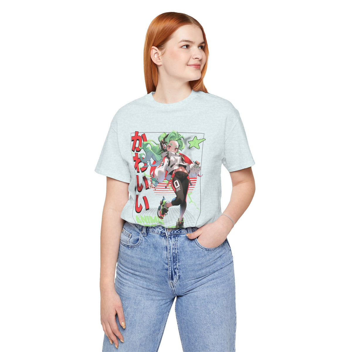Anime Dreams Kawaii Tee — Neon Retro Anime Girl Graphic T-Shirt