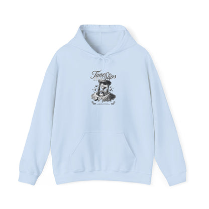 Time Slips Graphic Hoodie — Vintage Pocket Watch Illustration Sweatshirt