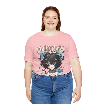 Melancholy Tragedia Anime Tee — Blue Butterflies Graphic T-Shirt