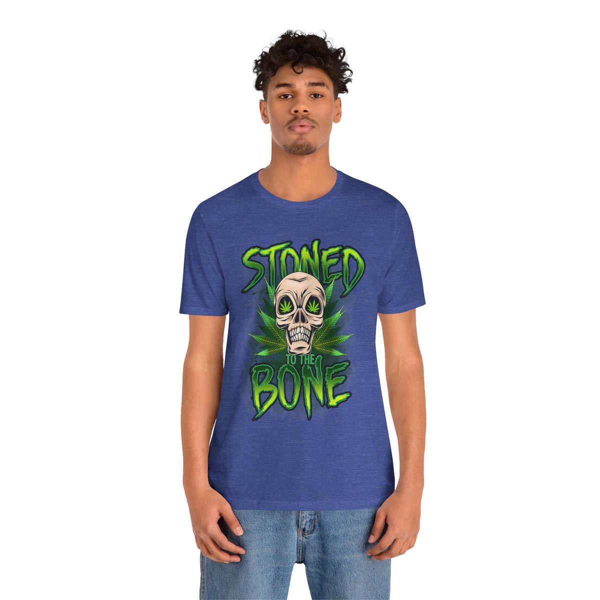 Stoned to the Bone Skull Tee — Cannabis Leaf Graphic T-Shirt