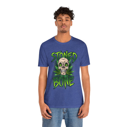 Stoned to the Bone Skull Tee — Cannabis Leaf Graphic T-Shirt