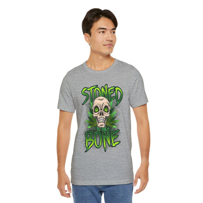 Stoned to the Bone Skull Tee — Cannabis Leaf Graphic T-Shirt