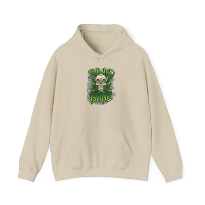 Skull 'Stoned Bone' Hoodie – Green Cannabis Skull Graphic Pullover