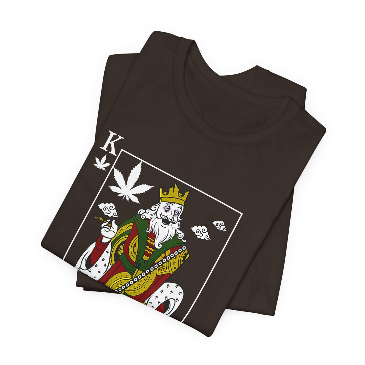 King of Leaves Graphic Tee — Playing Card Cannabis Design