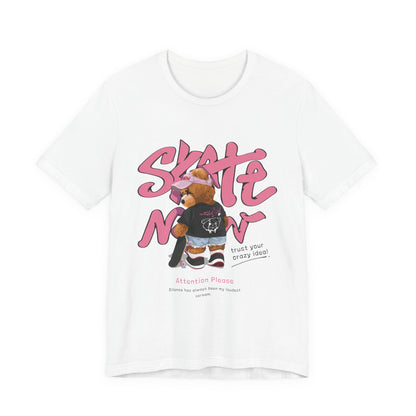 Skate Mom Bear Tee — Cute Pink Skateboard Graphic T-Shirt
