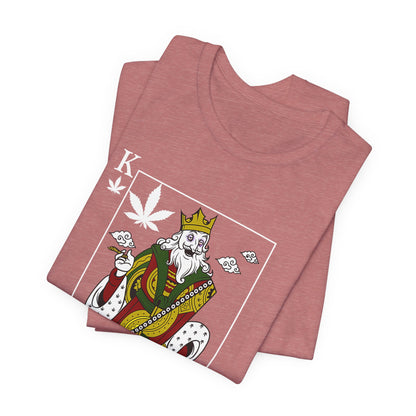 King of Leaves Graphic Tee — Playing Card Cannabis Design