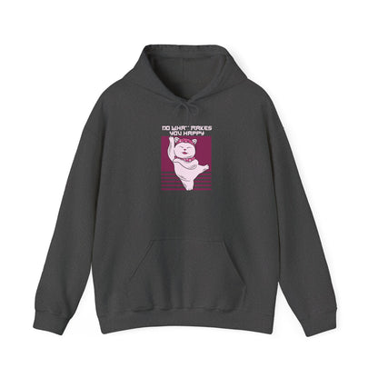 Hoodie — Retro Pink Cat 'Do What Makes You Happy' Graphic Sweatshirt