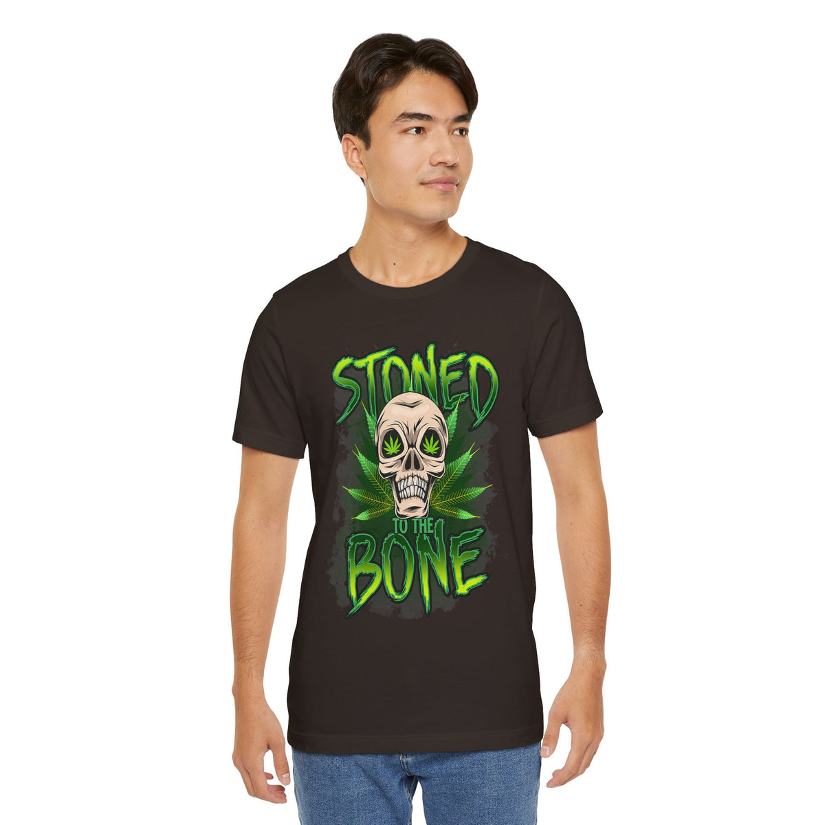 Stoned to the Bone Skull Tee — Cannabis Leaf Graphic T-Shirt