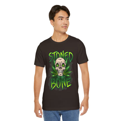 Stoned to the Bone Skull Tee — Cannabis Leaf Graphic T-Shirt