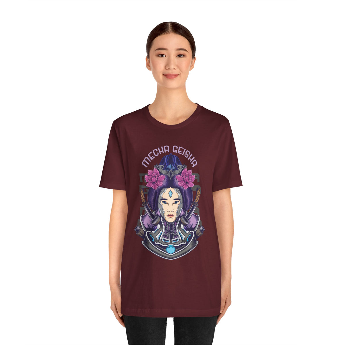 Mecha Geisha T-Shirt — Futuristic Asian-Inspired Graphic Tee