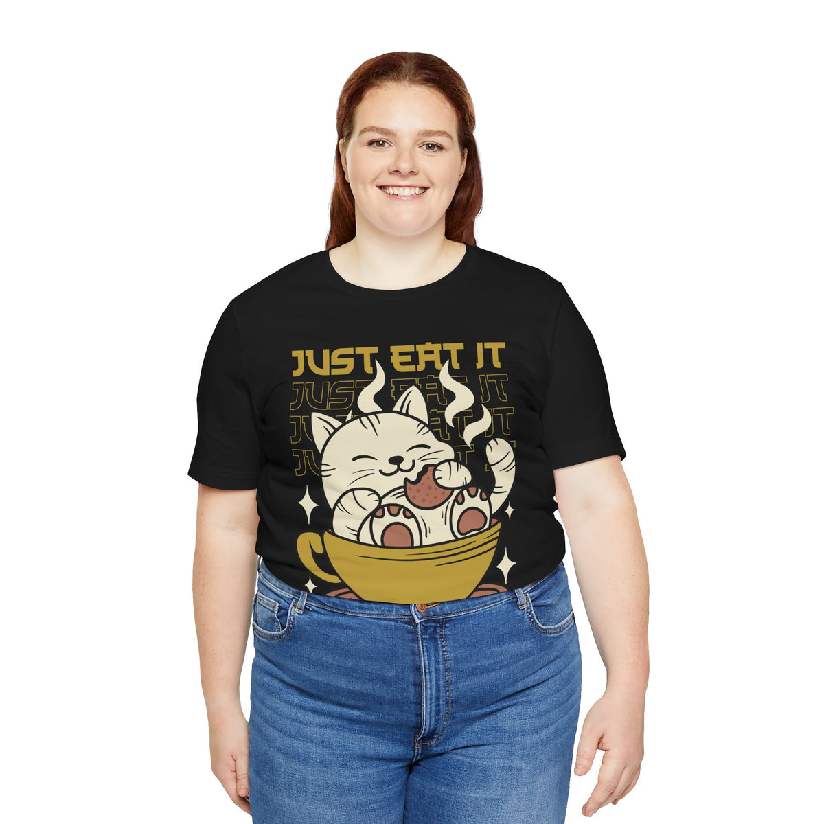 Just Eat It Cat Tee — Cute Kawaii Cat in Tea Cup T-Shirt