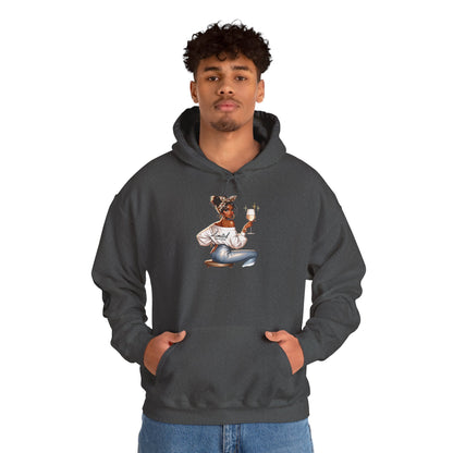 Cozy Chick Hoodie — Fashionable Woman Relaxing with Coffee Graphic Hooded Sweatshirt