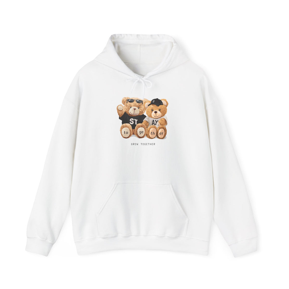 Teddy Bears 'STAY' Hoodie - Cute Couple Bear Graphic Sweatshirt