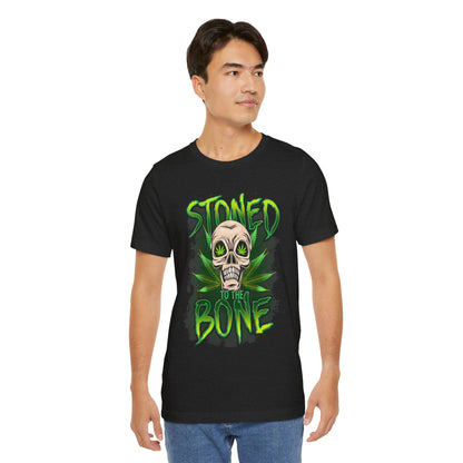 Stoned to the Bone Skull Tee — Cannabis Leaf Graphic T-Shirt