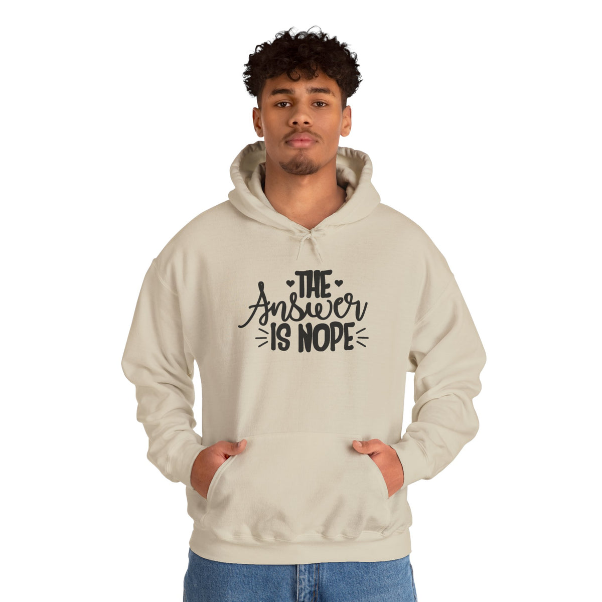 Hoodie — The Answer Is Nope Graphic Pullover