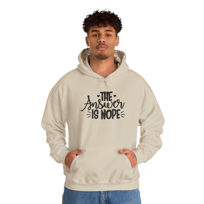 Hoodie — The Answer Is Nope Graphic Pullover