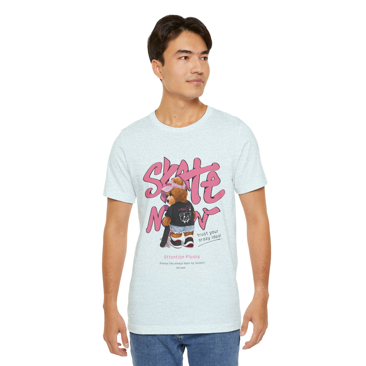 Skate Mom Bear Tee — Cute Pink Skateboard Graphic T-Shirt