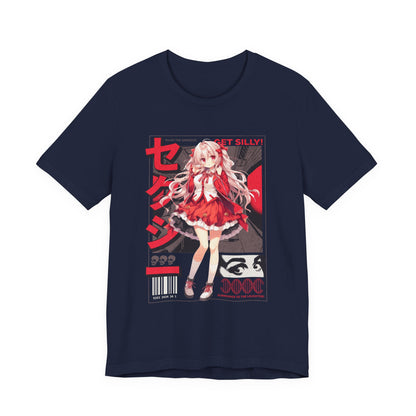 Anime Girl Graphic Tee — "Get Silly!" Red Harajuku Style T-Shirt