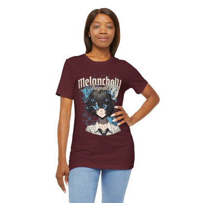 Melancholy Tragedia Anime Tee — Blue Butterflies Graphic T-Shirt