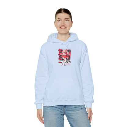 Anime Girl Graphic Hoodie — Red Retro Japanese Manga Design