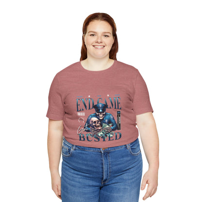 Endgame Got Busted Tee — Police Skull Graphic T-Shirt