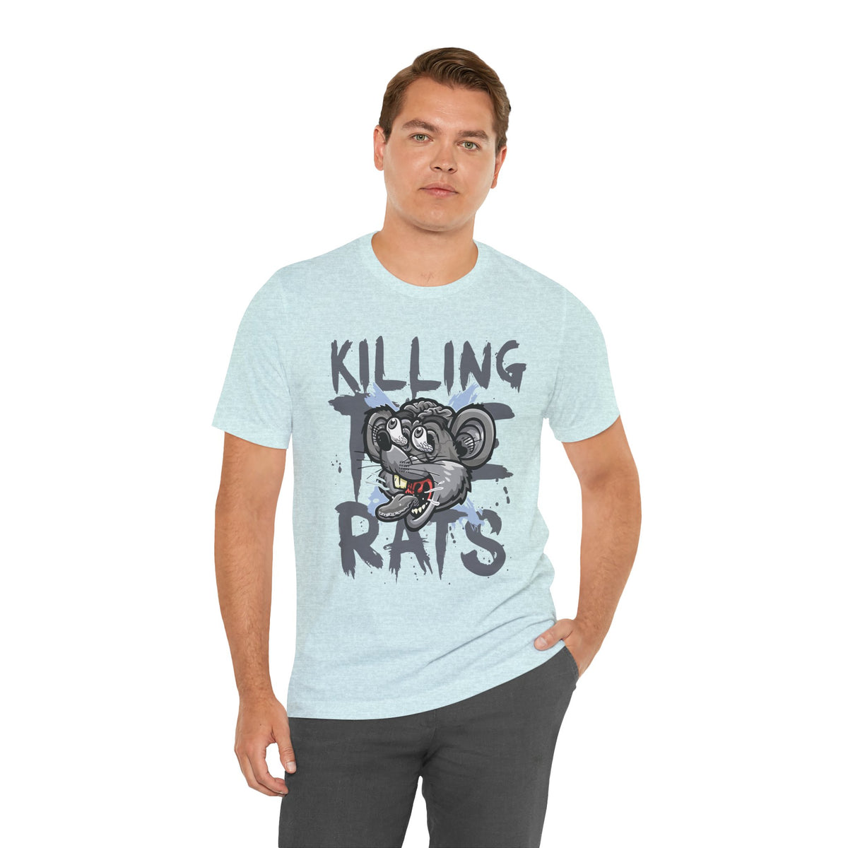 Killing Rats Graphic Tee – Edgy Cartoon Rat Skull Streetwear