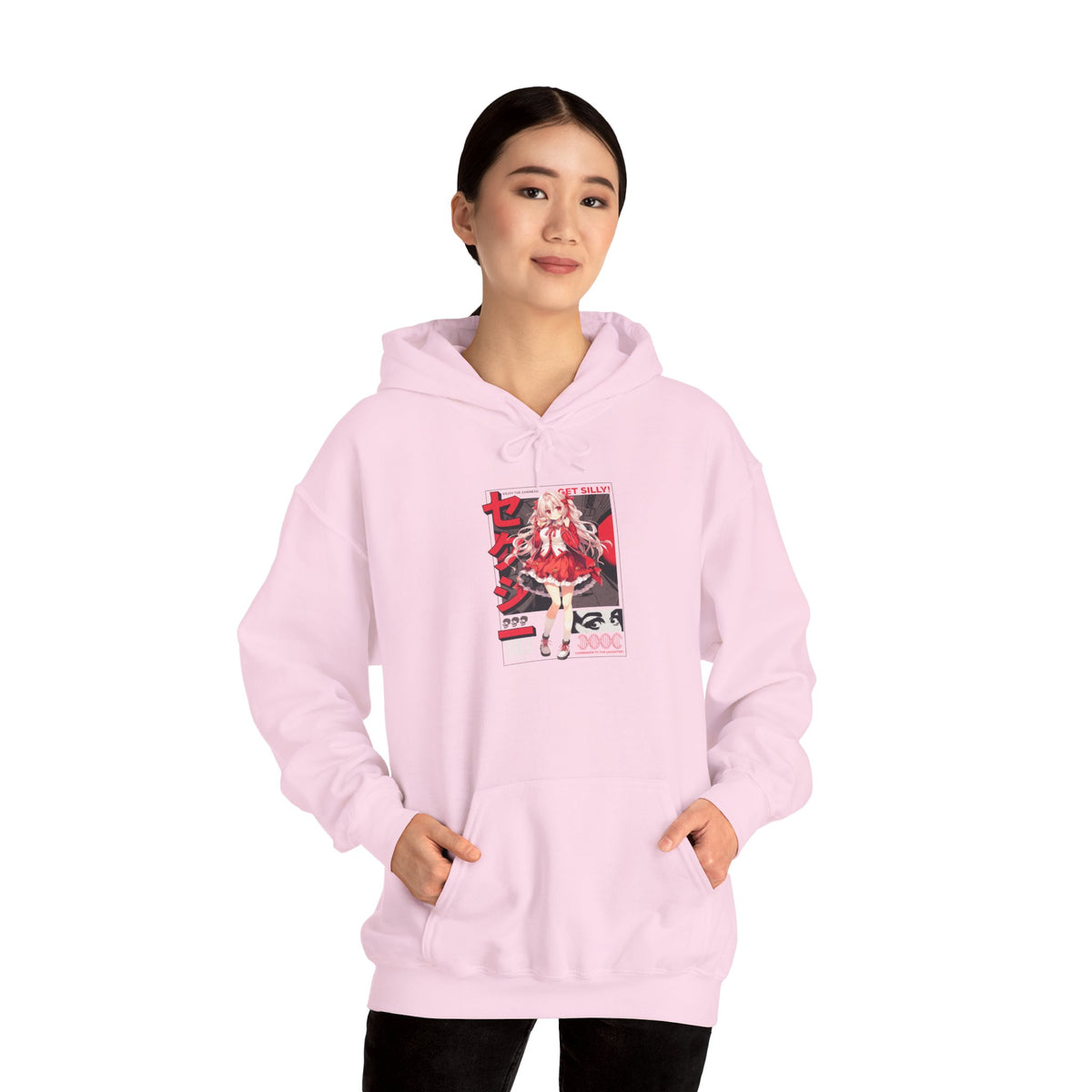 Anime Girl Graphic Hoodie — Red Retro Japanese Manga Design