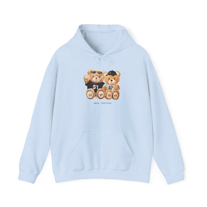 Teddy Bears 'STAY' Hoodie - Cute Couple Bear Graphic Sweatshirt