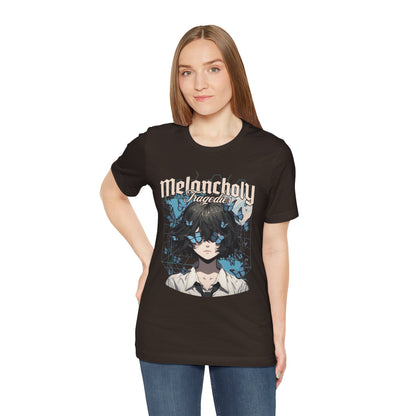 Melancholy Tragedia Anime Tee — Blue Butterflies Graphic T-Shirt