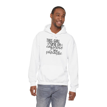 Sarcastic Caffeine Hoodie — "This Girl Runs on Caffeine and Sarcastic" Sweatshirt